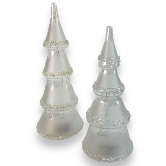 Floral 2‎ Glowing Glass Tree Christmas Light-Up LED Decoration Holiday  C72Q - Picture 8 of 12